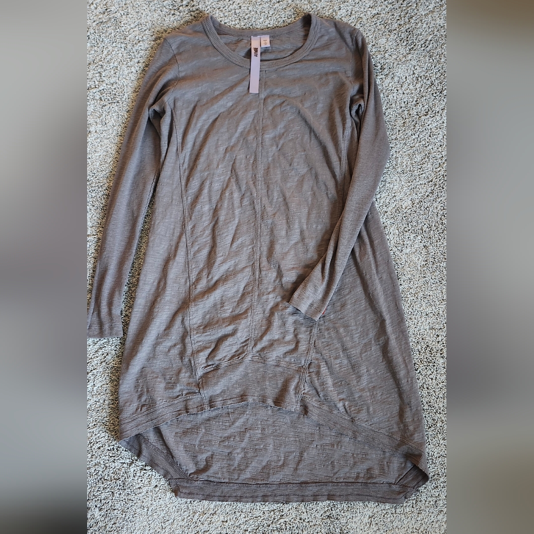 Wilt $176 Assymetric Hem Midi Long Sleeve Dress Size Xs Grey Made In Usa